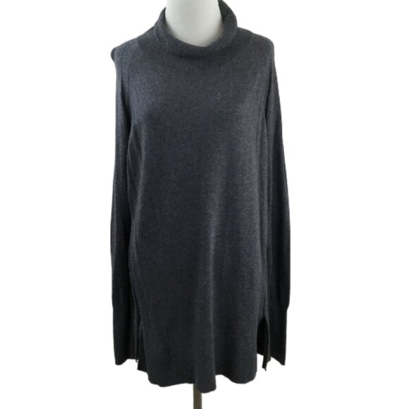 White + Warren Grey Turtleneck Top m - Picture 1 of 9